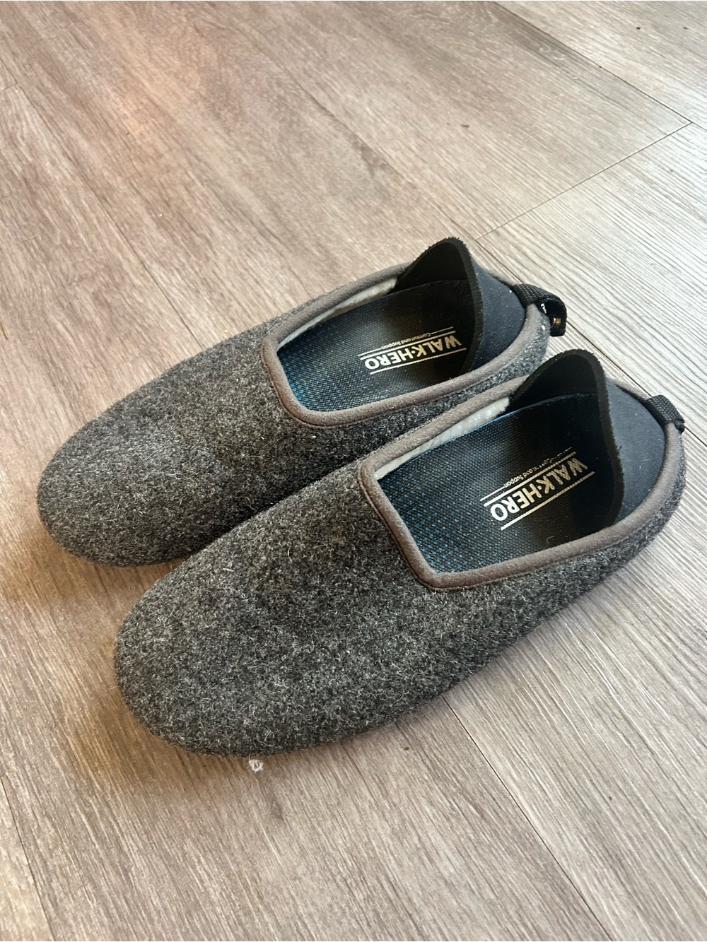 mahabis Women's Charcoal Gray Wool Slip-On Slippers